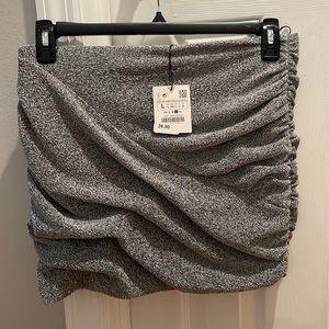 NWT! Silver Zara Scrunch Skirt